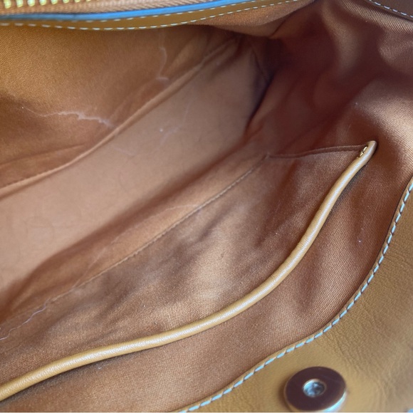 Tory Burch Tan & Brown Leather Canvas Bag - Picture 7 of 14